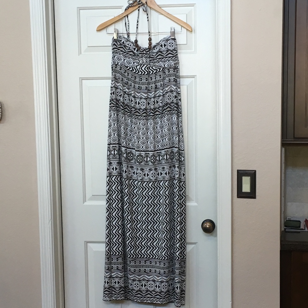 Halter Maxi Dress Tribal Print